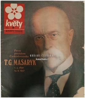 Časopis KVĚTY 1990/8 | Obálka s portétem prezidenta T. G. Masaryka