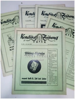 KONDITOREI-ZEITUNG TRIER | Konvolut 5 ks z let 1937-1939 | Odborný časopis z oboru cukrářství, výroby pečiva a gastronomických provozů