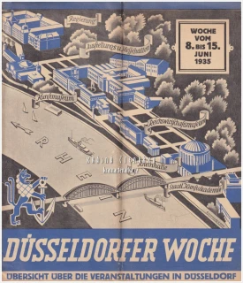 Oficiální programová brožura či turistický průvodce „DÜSSELDORFER WOCHE“ (Düsseldorfský týden) z roku 1935, vydaný pro akce konané v týdnu od 8. do 15. června 1935