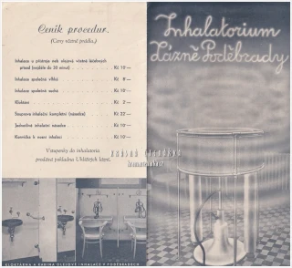 INHALATORIUM - LÁZNĚ PODĚBRADY | Propagační brožura s ceníkem procedur