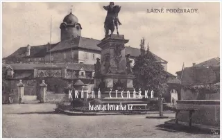 Zámek PODĚBRADY a socha krále Jiřího