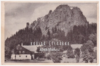 Zřícenina hradu TOLŠTEJN a turistická chata 