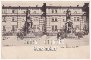 PRAHA, Pomník Karla IV. (Stereoskopie)
