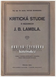 KRITICKÁ STUDIE O NÁZORECH J. B. LAMBLA (Schneider Viktor)